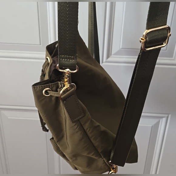 Kedzie Women's Olive Green multipurpose Drawstring Backpack - Picture 2 of 3